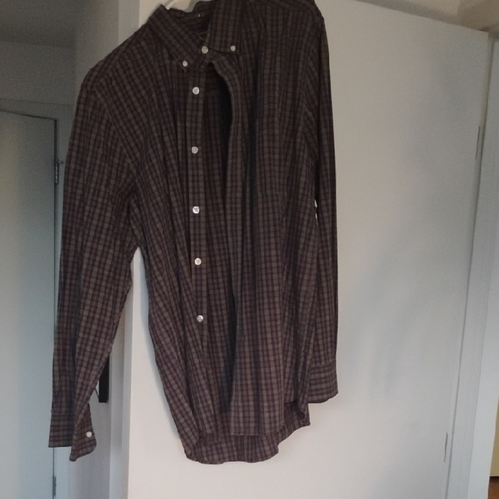 The Foundry Supply Co. Men's Checkered Button-Down Shirt - Purple and Black